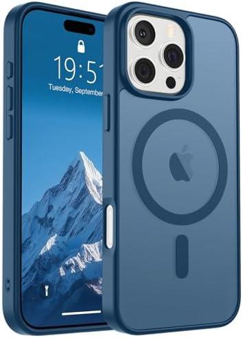 SUPFINE Magnetic for iPhone 16 Pro Max Case (Compatible with MagSafe) (Military Grade Drop Protection) Slim Translucent Matte Shockproof with Anti-Fingerprint Phone Case, Deep Blue