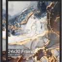 Fxojyvo 24x30 Picture Frame Set of 2 Black Engineered Wood Wall Hanging