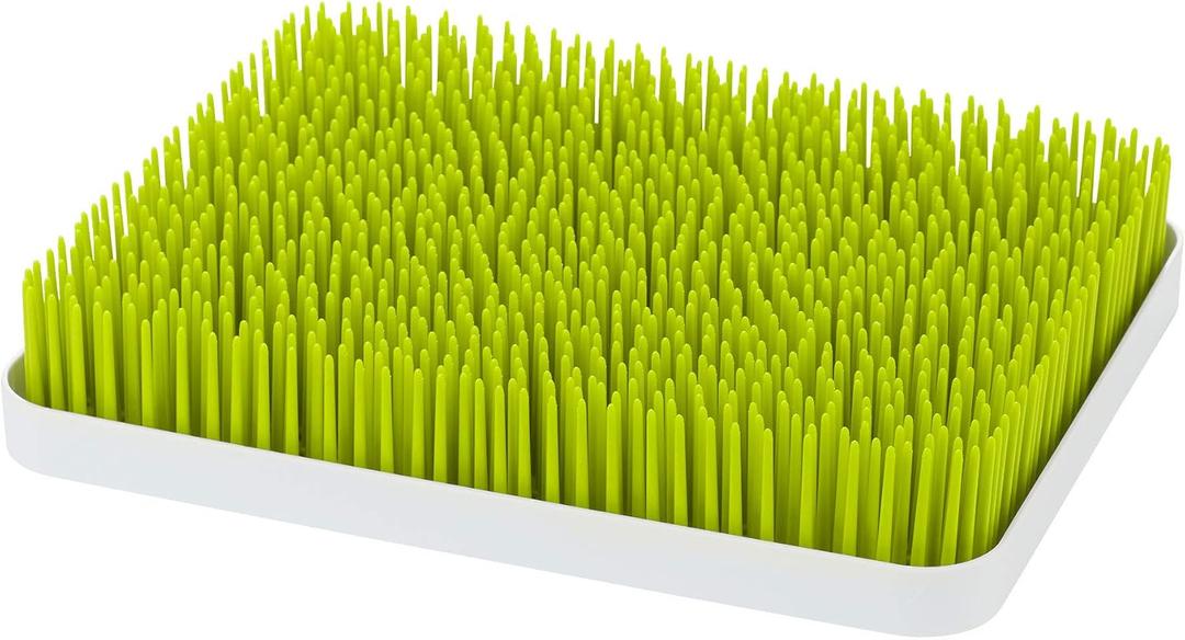 Boon Lawn Countertop Baby Bottle Drying Rack with Antimicrobial Tray - Spring Green - Bottle Rack and Organizer - Baby Feeding Essentials - 13.5 x 11 x 2.5 - 1 Count