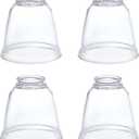 Aspen Creative 23127-4 Contemporary Clear Ceiling Fan Replacement Glass Shade, 2-1/8" Fitter, 4-5/8" Diameter x 4-1/2" Height, Clear, 4 Pack