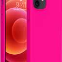 Miracase Compatible with iPhone 12 Case and iPhone 12 Pro Case, Liquid Silicone Gel Rubber Full Body Protection Shockproof Drop Protection Phone Case for iPhone 12/12 Pro 6.1 inch, Hot Pink