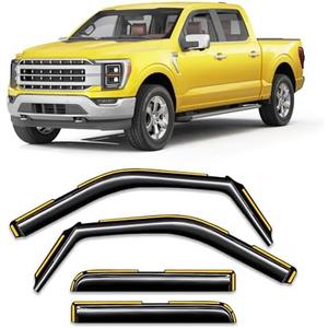 Window Rain Guard for Ford F150 2021 2022 2023 2024 2025 2026 SuperCrew Truck Rain Guards Side Window Visors Low Profile Vent Visor Window Deflectors Vent Shades Car Accessories