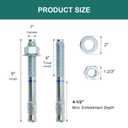 1" x 9" Concrete Anchors (10 Pack) 1 inch Wedge Anchors Bolts Zinc Plated