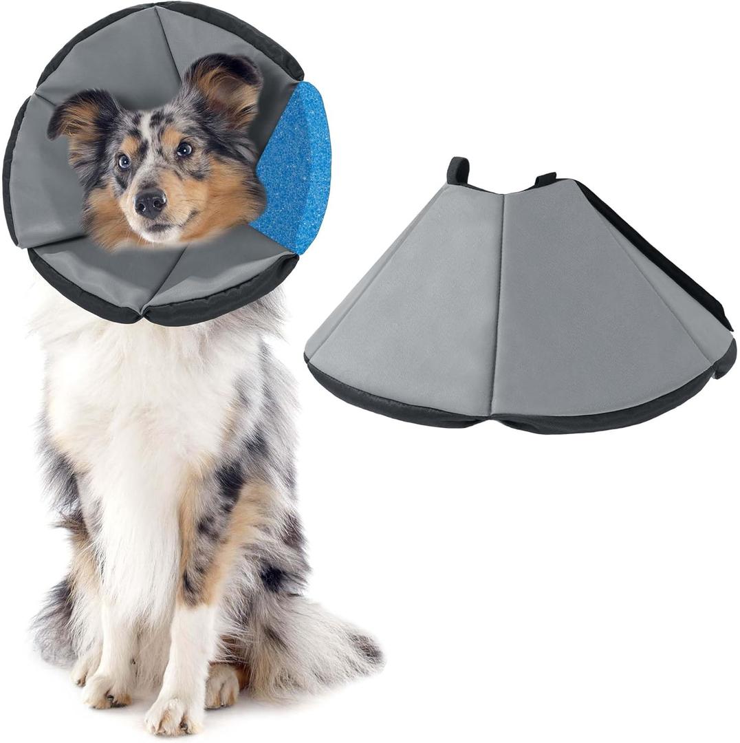 ROYALAY Adjustable Soft Dog Cone for Dogs After Surgery, Pet Recovery Collar for Large Medium Dogs and Cats, Comfy Elizabethan Collar Prevent Biting Scratching, Pet Cone for Wound Care, Spay, Neuter,L