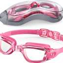 Aegend Swim Goggles, Swimming Goggles No Leaking Full Protection Adult Men Women Youth (Pink)