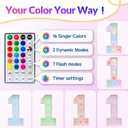 Colorful Marquee Numbers 3FT, Light Up Numbers 90 for 90th Birthday Decoration, 90th Birthday Light Up Sign with 18 Colors Remote Control, Large Numbers for Party Anniversary Decor