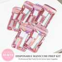 SUTOKAKA 10 Sets Disposable Manicure Prep Kit for Travel Home, Portable Basics 5 in 1 Nail Salon Pedicure Kit, Professional Nail Tools Supplies, Nail File, Mini Buffer, Wood Stick & Handle Grip Brush