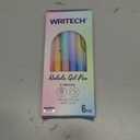 WRITECH Gel Pens Fine Point: Nebula Pen Set 0.7mm Black Ink Retractable 6ct Smooth Writing with Aesthetic Gradient Color Barrel for Journaling Note Taking Silent Click No Smear