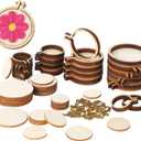 Jetec 20 Pieces 4 Sizes Mini Embroidery Hoops Wooden Small Tiny Embroidery Hoops Adjustable Circle Cross Stitch Ring Bulk for Home Ornaments Art Craft Handy Sewing