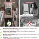 VOOWO College Laundry Bag, Large Laundry Backpack, College Dorm Room Essentials For Guys Girls, Dorm Laundry Bag Backpack With Shoulder Straps, Dirty Clothes Travel Laundry Bag (White Print)