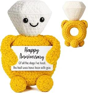Romantic Anniversary Diamond Ring Gifts for Men, Valentines Day Gift for Wife, Husband, Girlfriend, Boyfriend, Handmade Crochet Diamond Gift for Happy Birthday, Easter, Wedding Gifts for Couples 2026