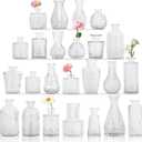 Set of 24 Glass Bud Vase Set, Small Vintage Clear Flower Vase Centerpieces for Table Bulk Cute Rustic Style Mini Vase for Home Decor Wedding Baby Shower Birthday Party