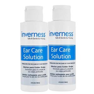 INVERNESS After Piercing Ear Care Solution 4 Oz 2-Pack - Gentle Piercing Care Fo