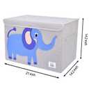 Foldable Large Kids Toy Chest with Flip-Top Lid, Collapsible Fabric Animal Toy Storage Organizer/Bin/Box/Basket/Trunk for Toddler, Children and Baby Nursery (Elephant)