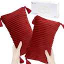 vocheer Small Travel Pillow with Tassels, 11"x 7" Neck Pillow for Sleeping, Mini Travel Pillows, Tiny Pillows for Neck, Wrist, Lumbar and Knee, Pets, Machine Washable, Red-2pc