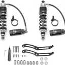 Mofun Remote Reservoir Rear Suspension Shocks Compatible with Harley Touring Road King Street Electra Road Glide 2014-2025 with Gloss Black Reservoir