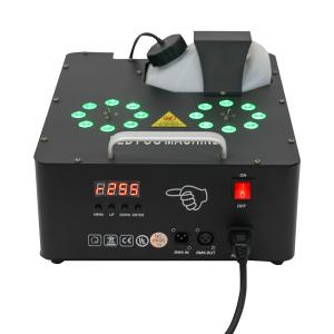 Fog Machine with Lights, 2000W 30000CFM Vertical Smoke Machine 16 Colorful LED Lights, DMX & Manual Control & Wireless Remote, Smoke Machine for Party Halloween Christmas DJ Disco Outdoors (1 Pcs)