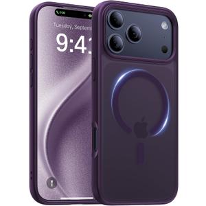 Magnetic for iPhone 17 Pro Case,[Anti-Slip][Compatible with MagSafe][Military Grade Drop Protection] Shockproof Protective Translucent Matte Phone Case for iPhone 17 Pro Case,Deep Purple