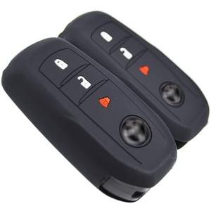 Silicone 3 Buttons Key Fob Cover for Toyota 2019+ Land Cruiser 2021+ Venza RAV4 4Runner Corolla Se Grand Highlander Tundra Crown Tacoma TRD, Black x 2