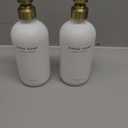 Vine Creations White Glass Soap Dispenser Set, Dish Soap and Hand Soap Dispenser Set with Stainless Steel Pump, 16 oz Glass Dispensers for Kitchen or Bathroom Decor (Matte White Bottle/Brushed Brass)