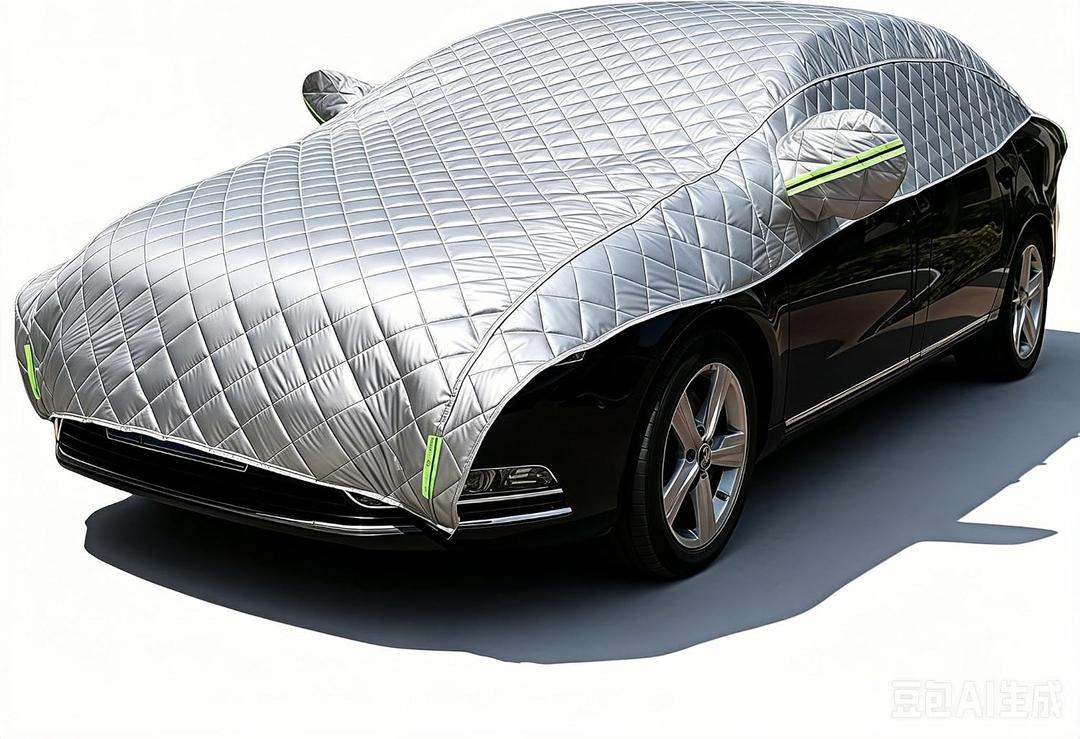 Padded Half Car Cover Hail Protector Universal Hatchback Sedan SUV | Heavy Duty Vechile Shield with Cotton Padding All-Season Protection Against UV, Heat, Hail, Snow, Ice & Dust Outdoor Parking