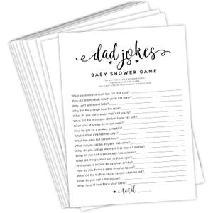 50 Pack Baby Shower Games - Fun Dad Joke Game - Great for Baby Shower, Baby Sprinkle, or Any Party!