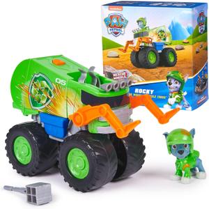 Paw Patrol: Rescue Wheels Rockys Recycle Truck, Toy Truck with Projectile Launcher and Collectible Action Figure, Kids Toys for Boys & Girls Ages 3+