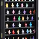 VERANI Minifigure Display Case - Miniature Action Figure Display Box - Wall Mount Figures Memorabilia Display Cabinet for with Uv Protected Anti Fade 92% Clear for Small Objects Lockable Large Black