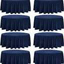 8 Pack Round Tablecloth 70 Inch Round Table Covers Bulk Washable Polyester Fabric Round Table Clothes for Wedding Party Reception Banquet Buffet Restaurant (Navy Blue, 70 Inch)