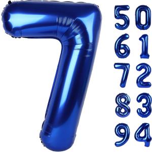 Night Blue 7 Balloon, Number Balloons 40 Inch, 7th Birthday Decorations for Girls Kids, Party Decoration for Women, Number 7 Balloon