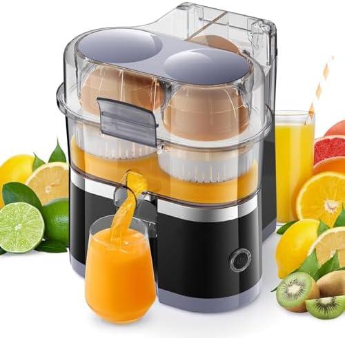 Keenstar Electric Citrus Juicer, 100W High-Efficiency Motor, Dual-Head Design, One-Touch Automatic Juicing, Portable, Easy Clean, Perfect for Fresh Juice Lovers (Black)