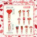 12PCS Heart Paper Clips for Valentine's Day Pink Paper Clips Fanncy Paperclips Colorful Paperclips Girlfriend Wife Gifts for Valentine's Day Wedding Anniversary Romantic Gifts for Her