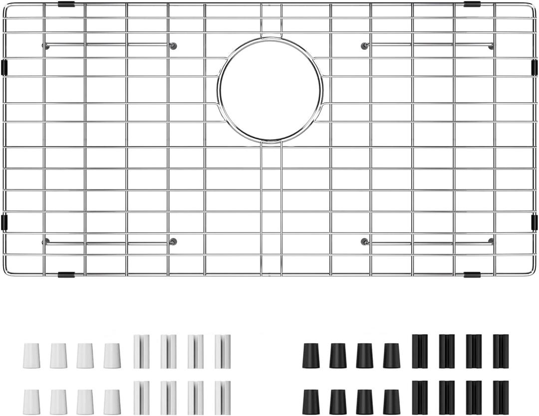 Sink Grid 27-9/16" x 14-9/16" Sink Protector, Rear Drain with Corner Radius 3/16",stainless steel sink grid for sink protectors