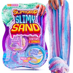 SLIMGLOOP Slimy Sand Twist, 10oz. Blue/Purple Play Sand, 2-in-1 Grape/Berry Scented, Moldable Expandable Sand, Great Sensory Activity for Tactile Fun, Toys for Kids Ages 3, 4, 5, 6, 7