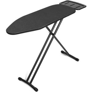 Duwee 13"x38" Ironing Board with Heat Resistant Cover and 10mm Foam, Ironing Boards Full Size with Silicone Steam Iron Rest, Adjustable Height,Heavy Sturdy T-Legs,Black