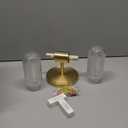 Brushed Brass Wall Sconces,12.3in Bathroom Knurled Double Glass Sconces Wall Lighting, 2-Light Vanity Light Gold Sconce, Wall Lights for Living Room Bedroom Hallway Bathroom Mirror, Entrance