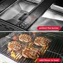 Unicook 4 Pack Porcelain Grill Heat Plate 14.56" L, Gas Grill Replacement Parts Burner Cover, Heat Shield Tents, Flavorizer Bars, Flame Tamer Guards for Gas BBQ