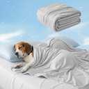 Mora Pets Premium Cooling Blanket for Dogs, Q-MAX>0.5 Washable Breathable Cooling Mat, Lightweight Soft Summer Pet Throw Blanket, Furniture Protector Bed Couch Cover for Medium Dog Cat, Gray, 40x60