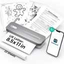 P1 Pro Portable Inkless Printer, 300 DPI Wireless Thermal Printing for iPhone Android Laptop PC, Print US Letter Documents Receipts Anywhere, for Travel Remote Work Home Office School, Grey