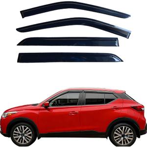 Window Visors Rain Guards for Nissan Kicks 2018-2024 | 4PCS Out-Channel Vent Visors | Smoke Tinted Wind Deflectors | Reduce Rain Noise, Improve Airflow | Easy No-Drill Install