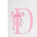 SANDJEST Monogrammed Glass Drinking Can Cup with Acrylic Lid and Straw, Personalized Frosted Iced Coffee Tumbler 16oz, Monogram Initial Gifts for Women Girls on Birthday (D)