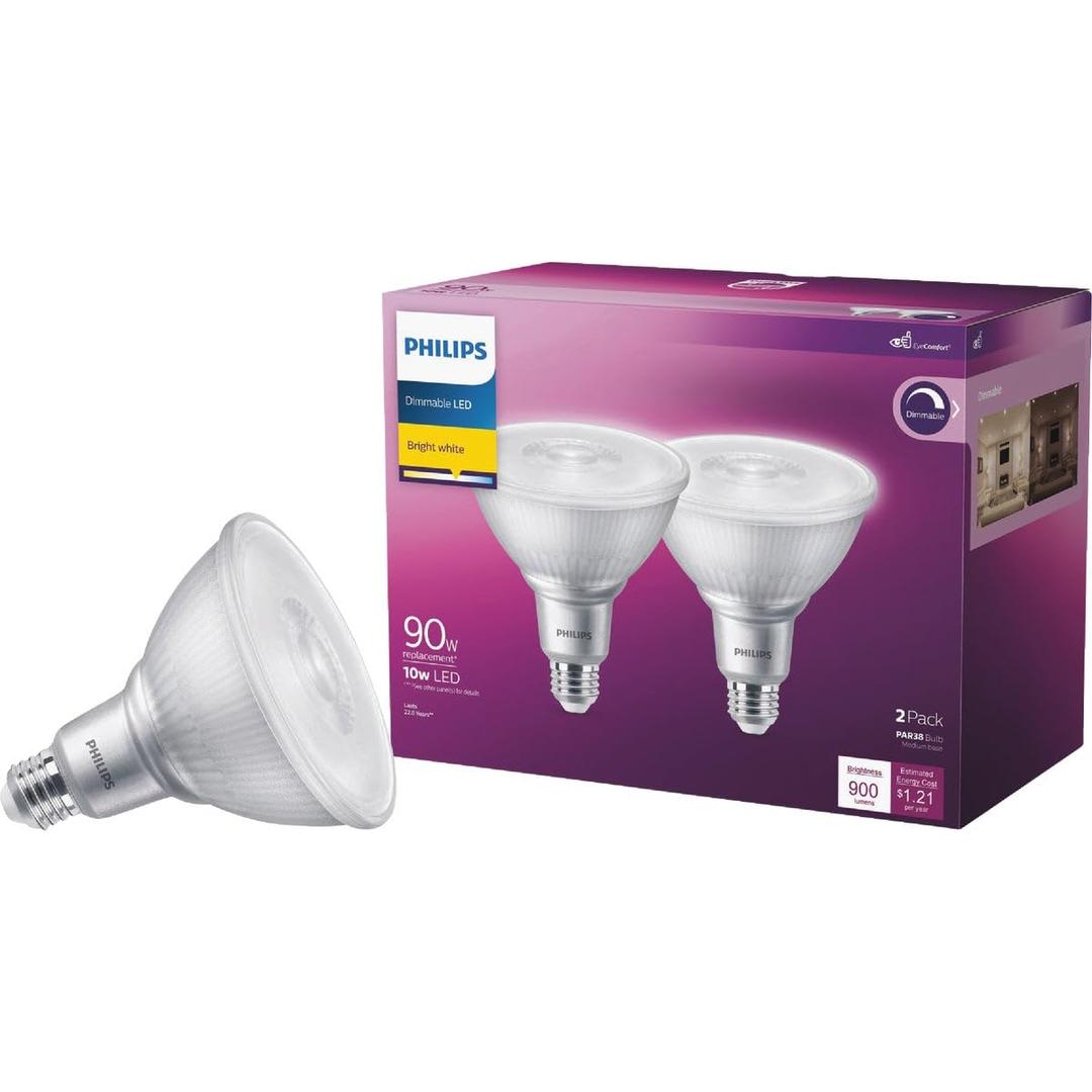 PHILIPS PAR 38 E26 (Medium) LED Bulb Bright White 90 Watt Equivalence 2 pk