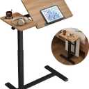 Ytaoka Height Adjustable Standing Desk with Wheels Foldable Standing Desk Mobile Tilting Laptop Desk Rolling Overbed Table for Home Office Bedroom Living Room