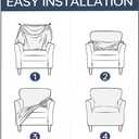 Stretch Chair Covers with Arms 1-Piece Banquet Armchair Slipcover Velvet Mid Century Modern Armchair Slipcover Anti-Slip Furniture Protector for Living Room Friendly for Kids Pets (Navy)
