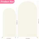 Putros Wedding Arch Cover 7.2FT, 6FT Ivory Spandex Fitted Round Top Chiara Backdrop Stand Covers 2 Set for Wedding Birthday Party Decoration