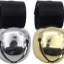 SCENEREAL Dog Collar Bell for Training, Hiking, Walking, Hunting, Pet Tracker, 2 Pack 1.0" Extra Loud Pet Bell for Save Wildlife and Birds (Bear Bell, Cow Bell) Gold | Silver for Small Medium Dogs