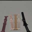 5 Pack Slim Lace Silicone Compatible for Apple Watch Band 38mm 40mm 41mm 42mm 44mm 45mm 46mm 49mm, Thin Hollow-out Breathable Strap for iWatch Ultra 3 2 1 Series 11/10/9/8/7/SE/6/5/4/3/Women Men (Black/Starlight/Smoke Violet/Milk Tea/Sand Pink)