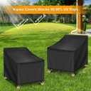 Kipiea Patio Chair Covers Waterproof Winter 2 Pack - Heavy Duty Lawn Outdoor Furniture Chair Covers with Anti UV and No Tears, No Fading (38" W x 31" D x 31" H)