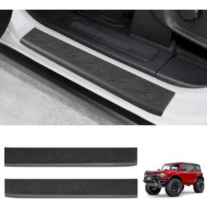 REFORM DESIGN Door Sill Guards Protectors Compatible with 2024 2023 2022 2021 Ford Bronco 2 Door, 2 PCS TPE Solid Door Edge Entry Cover Interior Accessories (for Bronco 2 Door)
