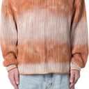 mnml Men's Tie Dye Open Knit Sweater (3X-Large, Orange)